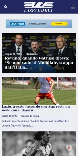 Anteprima del sito Laziofamily, media di Italia per articoli sponsorizzati
