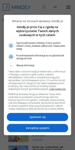 Aperçu du site Mindly, média de Pologne pour articles sponsorisés