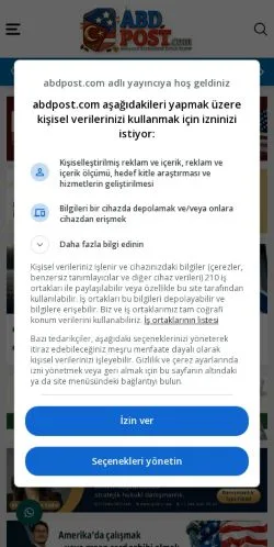스폰서 기사용 튀르키예 매체 ABDPost 사이트 미리보기