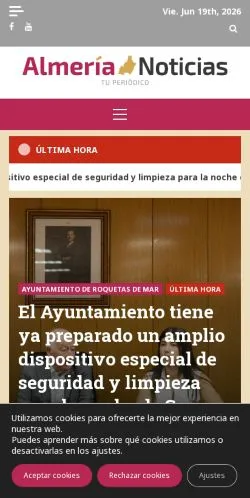 Pré-visualização do site Almería Noticias, meio de Espanha para artigos patrocinados