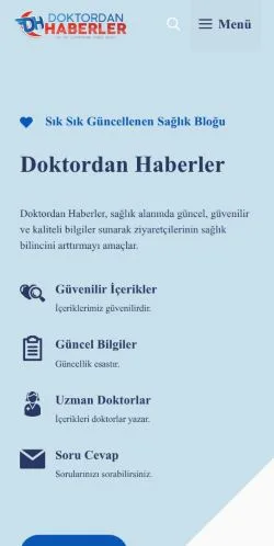 Podgląd witryny Doktordan Haberler, medium z kraju Turcja do artykułów sponsorowanych