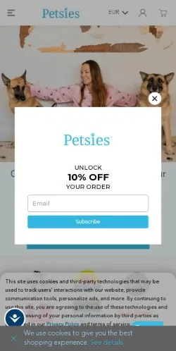 스폰서 기사용 미국 매체 MyPetsies 사이트 미리보기