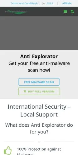 Vista previa del sitio Anti Explorator, medio de Estados Unidos para artículos patrocinados