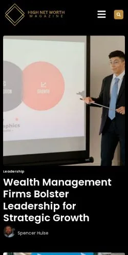 Podgląd witryny High Net Worth Magazine, medium z kraju Stany Zjednoczone do artykułów sponsorowanych