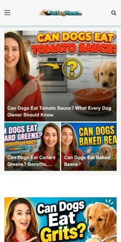 Förhandsvisning av webbplatsen Pet Dog Planet, medium i USA för sponsrade artiklar