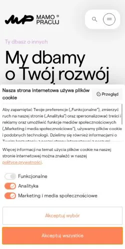 Anteprima del sito Mamo Pracuj, media di Polonia per articoli sponsorizzati