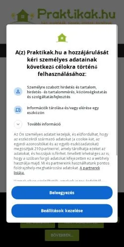 スポンサード記事向けのハンガリーメディア、Praktikakのサイトプレビュー