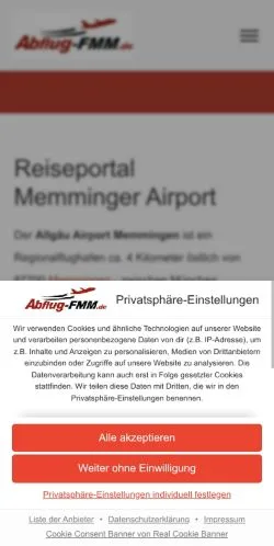 Anteprima del sito Memminger Airport, media di Germania per articoli sponsorizzati