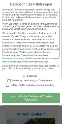 Podgląd witryny Startseite, medium z kraju Niemcy do artykułów sponsorowanych