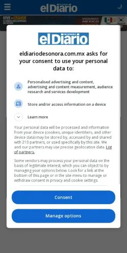 Anteprima del sito Inicio, media di Messico per articoli sponsorizzati