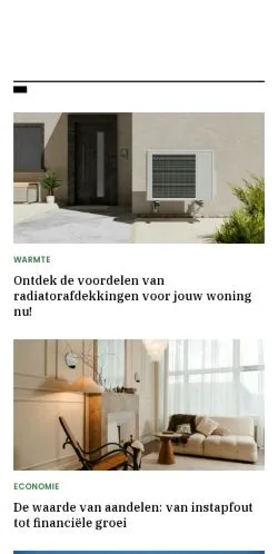 Anteprima del sito huisvestingsblogs.nl, media di Paesi Bassi per articoli sponsorizzati