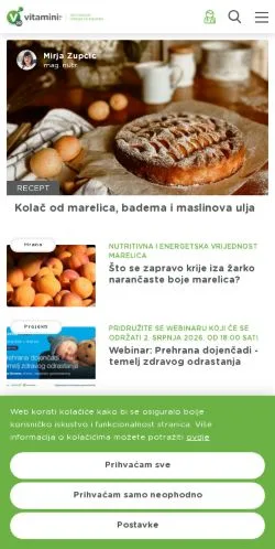 Anteprima del sito Vitamini, media di Croazia per articoli sponsorizzati