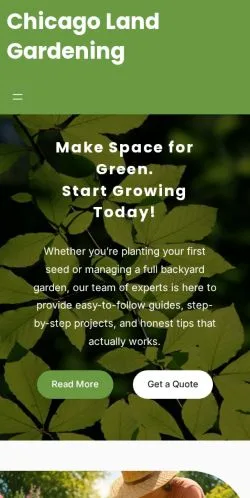 Vista previa del sitio Chicago Land Gardening, medio de Reino Unido para artículos patrocinados