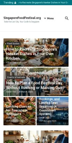 Anteprima del sito Singapore Food Festival, media di Regno Unito per articoli sponsorizzati