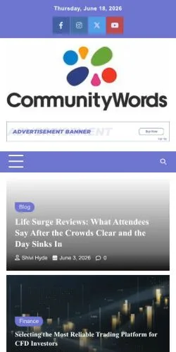 スポンサード記事向けのアメリカ合衆国メディア、Community Words -のサイトプレビュー