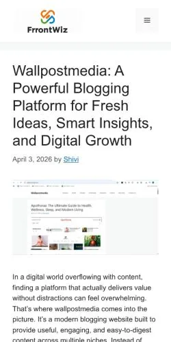 Aperçu du site Front Wiz, média de États-Unis pour articles sponsorisés