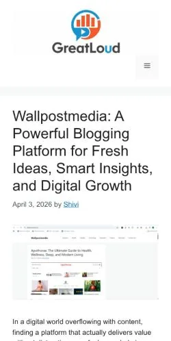 Förhandsvisning av webbplatsen greatloud, medium i USA för sponsrade artiklar
