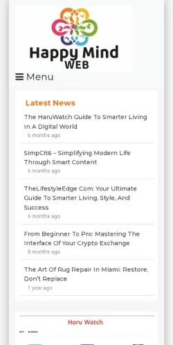 Forhåndsvisning af Happy Mind Web, medie fra USA til sponsorerede artikler