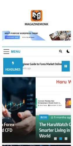 Anteprima del sito Magazine Monk, media di Stati Uniti per articoli sponsorizzati