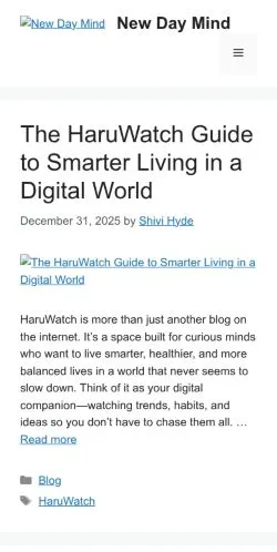 Aperçu du site New Day Mind, média de États-Unis pour articles sponsorisés