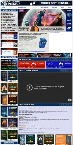 스폰서 기사용 영국 매체 Doctor Who Online 사이트 미리보기