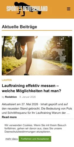 Anteprima del sito Sport In Deutschland, media di Germania per articoli sponsorizzati