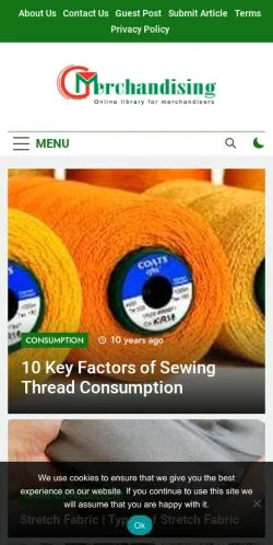 Anteprima del sito Garments Merchandising, media di Stati Uniti per articoli sponsorizzati