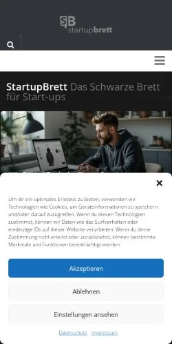 Sponsorlu makaleler için Almanya medyası StartupBrett sitesinin önizlemesi