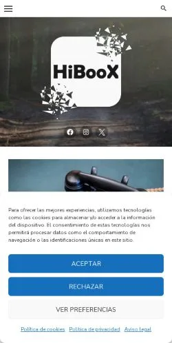 Anteprima del sito Hiboox, media di Spagna per articoli sponsorizzati