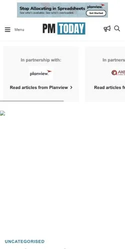 Anteprima del sito PM Today, media di Regno Unito per articoli sponsorizzati