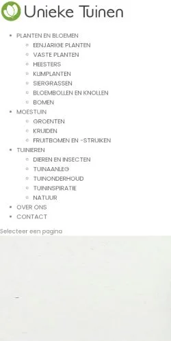 Podgląd witryny Unieke Tuinen, medium z kraju Holandia do artykułów sponsorowanych