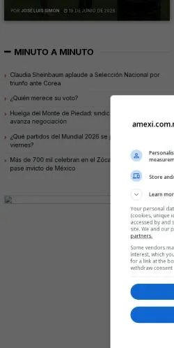 Podgląd witryny Amexi, medium z kraju Meksyk do artykułów sponsorowanych