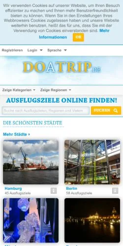 Preview of the doatrip website, a media outlet in Germany for sponsored articles