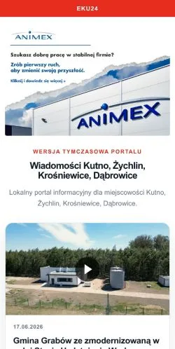 Podgląd witryny Wiadomości Kutno, medium z kraju Polska do artykułów sponsorowanych