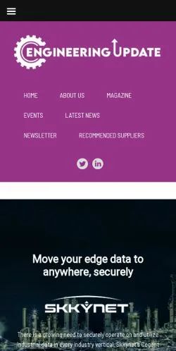 Preview of the Engineering Update website, a media outlet in United Kingdom for sponsored articles