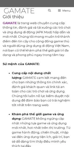 スポンサード記事向けのベトナムメディア、GAMATEのサイトプレビュー