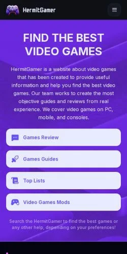 スポンサード記事向けのアメリカ合衆国メディア、HermitGamerのサイトプレビュー