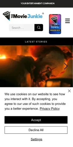 스폰서 기사용 미국 매체 The Movie Junkie 사이트 미리보기