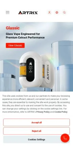 Preview of the Artrix Vape website, a media outlet in United States for sponsored articles