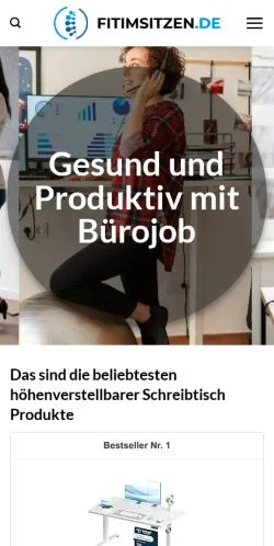 Anteprima del sito Fit im Sitzen, media di Germania per articoli sponsorizzati