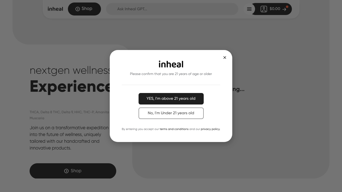 Vista previa del sitio Inheal, medio de Estados Unidos para artículos patrocinados