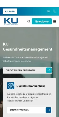 Podgląd witryny KU Gesundheitsmanagement, medium z kraju Niemcy do artykułów sponsorowanych
