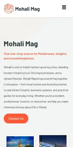 Podgląd witryny Mohali Mag, medium z kraju Stany Zjednoczone do artykułów sponsorowanych