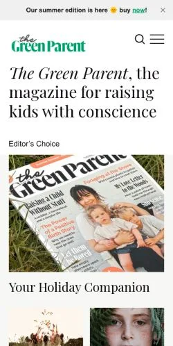 Anteprima del sito The Green Parent, media di Regno Unito per articoli sponsorizzati