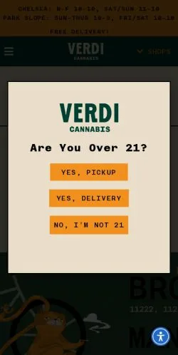 Podgląd witryny Verdi Cannabis, medium z kraju Stany Zjednoczone do artykułów sponsorowanych