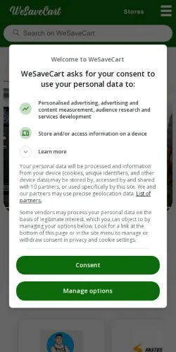 Anteprima del sito WeSave Deals, media di Stati Uniti per articoli sponsorizzati