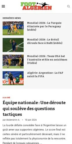 Anteprima del sito FootAlgérien, media di Francia per articoli sponsorizzati