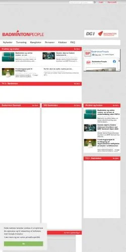 Anteprima del sito Badmintonpeople, media di Danimarca per articoli sponsorizzati