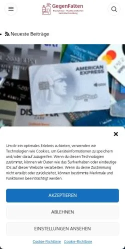 Anteprima del sito GegenFalten, media di Austria per articoli sponsorizzati