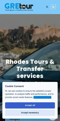 Sponsorlu makaleler için Birleşik Krallık medyası Rhodes Tours sitesinin önizlemesi